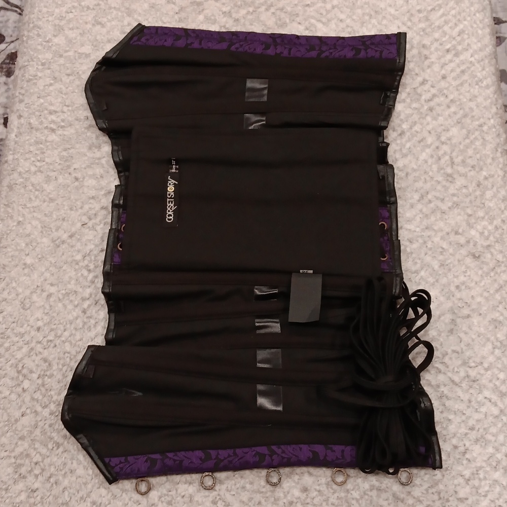 Corset Story Purple Steampunk Corset With Chains - Picture 13 of 16